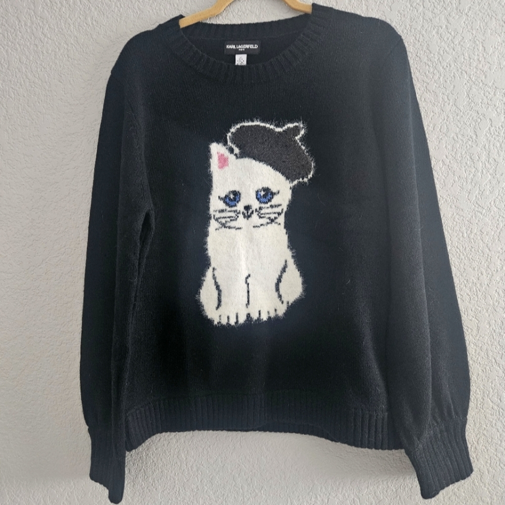 Karl Lagerfield Cat Sweater Size L